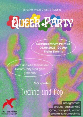 Veranstaltungsplakat der Queer Party
